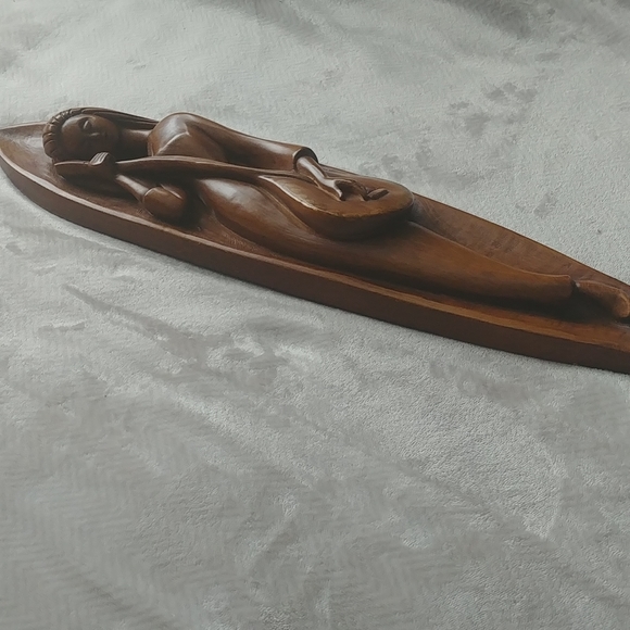 Vintage MCM chalkware Music Muse wall hanging - Picture 6 of 9